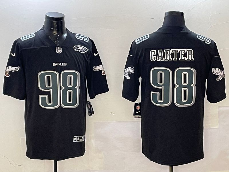 Men 2025 Philadelphia Eagles #98 Carter black Limited Nike NFL Jersey style 021